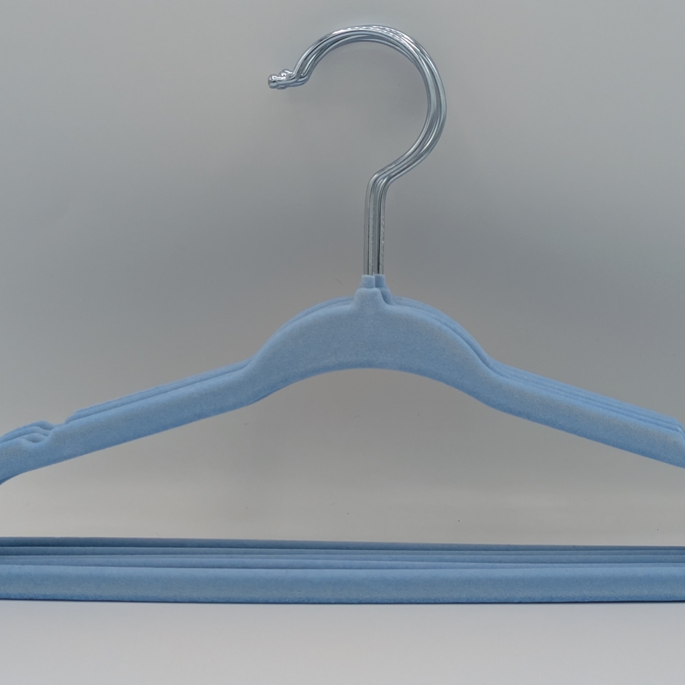 Light Blue Velvet Baby 5 Pk Clothes Hanger